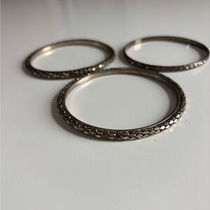 Elegant Silver Bangle Set